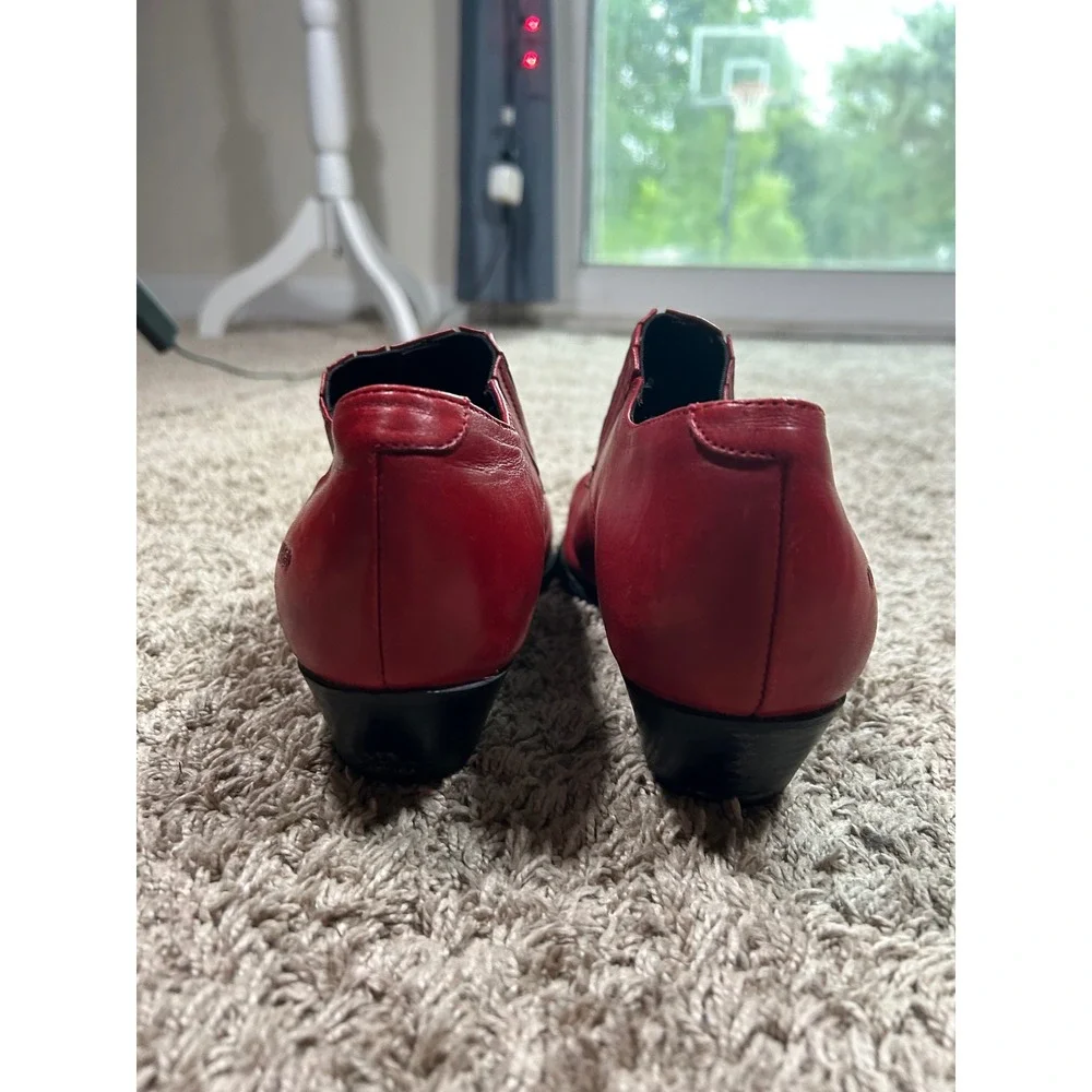 VTG Durango Red Leather Western Point Toe Boots 7.5 Southwestern Cowboy Retro